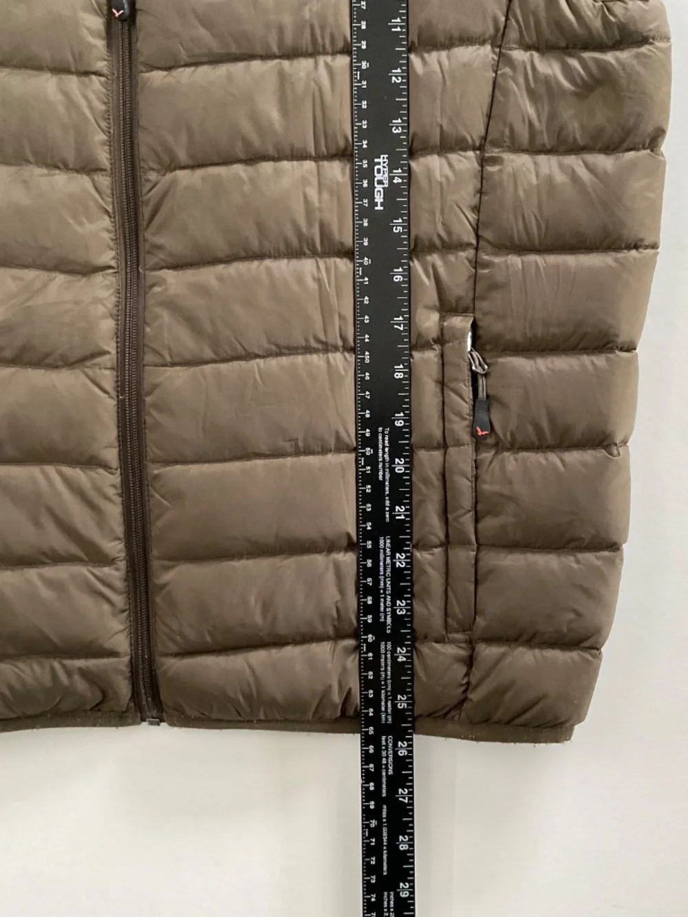 Hawke & Co. Sport Mens Packable Down Puffer Vest Sz M Olive Green Gorpcore